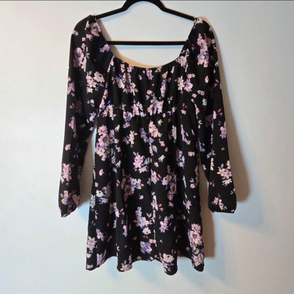 Lily Rose Floral Black Dress